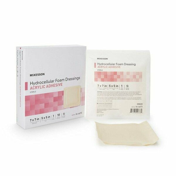 Mckesson Acrylic Adhesive with Border Foam Dressing, 7 x 7 Inch, 10PK 16-4673